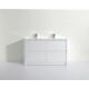 TB 1500mm Gloss White Plywood Floor Standing Vanity With Double Ceramic Basin